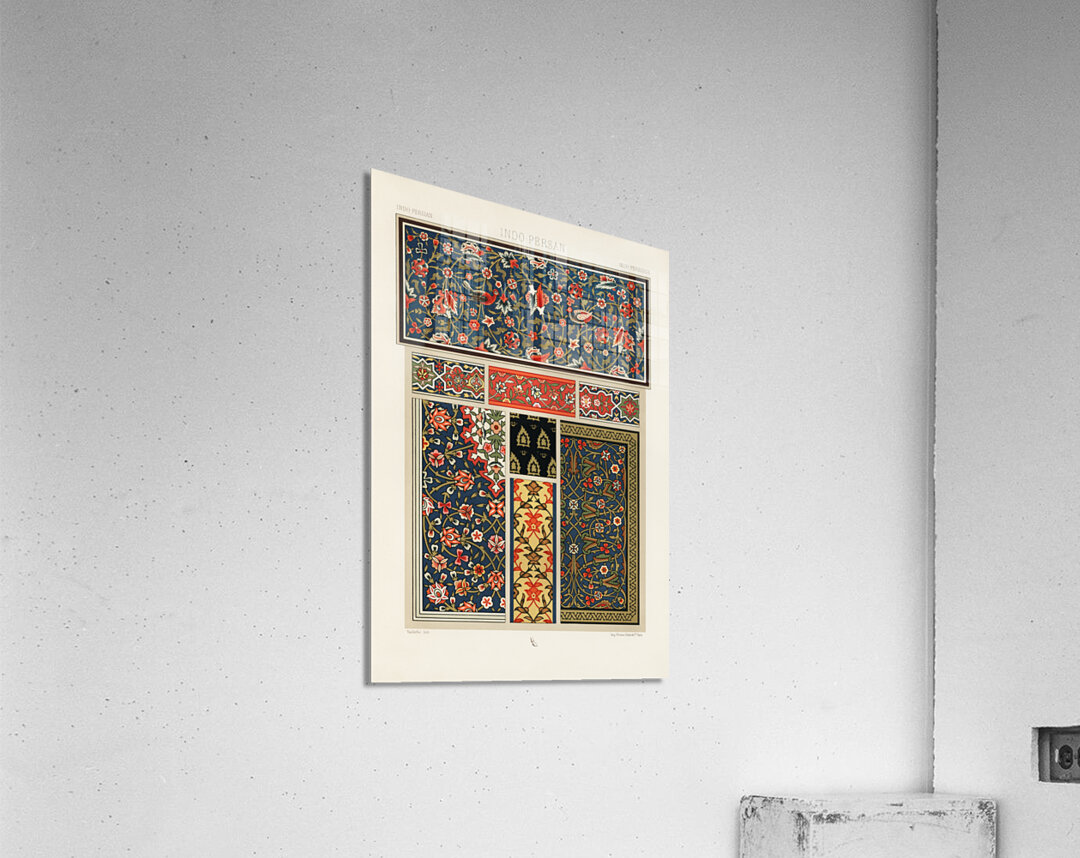 Indo-Persian pattern. 1888 edition Lornement Polychrome by Albert Racine 1825–1893. Acrylic Print