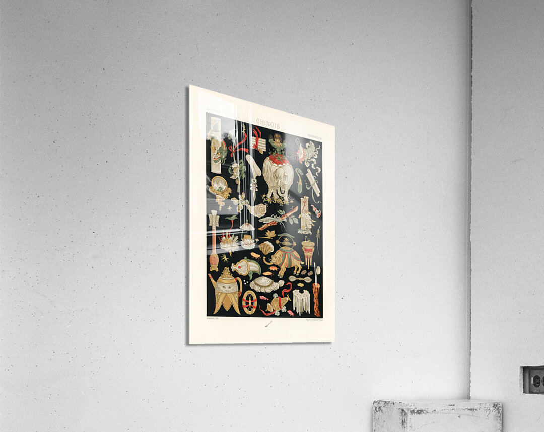 Chinese pattern Lornement Polychrome 1888 by Albert Racinet 1825-1893. 1888 edition. Acrylic Print