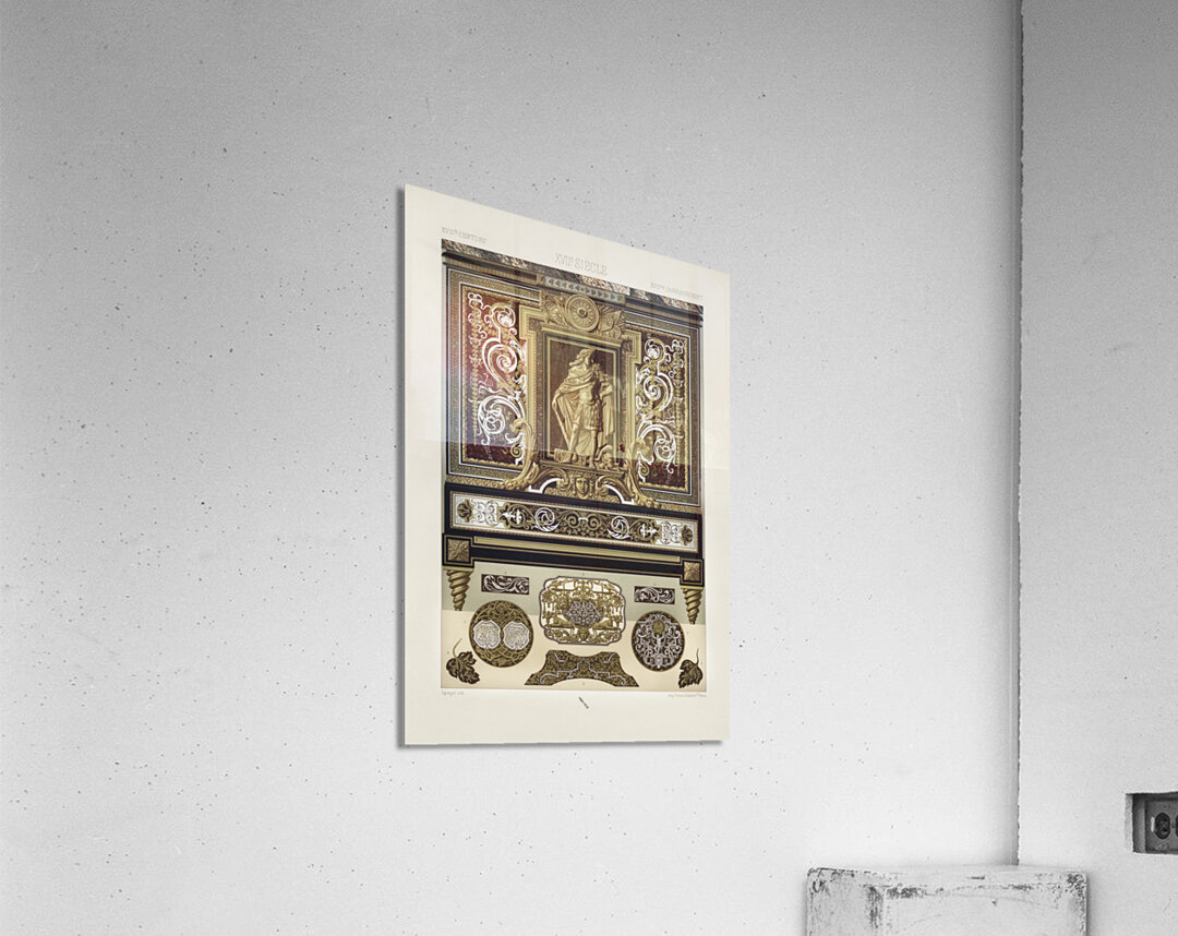 17th Century pattern. 1888 edition Lornement Polychrome by Albert Racine 1825–1893. Acrylic Print
