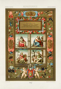 Renaissance pattern. 1888 edition Lornement Polychrome by Albert Racine 1825–1893.