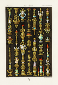 16th Century pattern. 1888 edition Lornement Polychrome by Albert Racine 1825–1893.