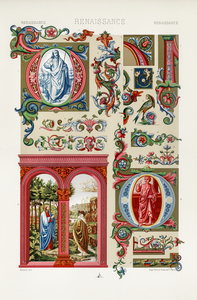 Renaissance pattern. 1888 edition Lornement Polychrome by Albert Racine 1825–1893.
