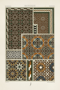Moresque pattern. 1888 edition Lornement Polychrome by Albert Racine 1825–1893.