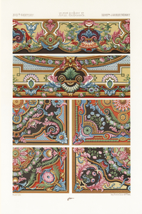 18th Century pattern. 1888 edition Lornement Polychrome by Albert Racine 1825–1893.