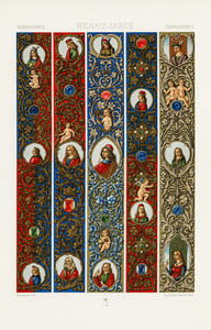 Renaissance pattern. 1888 edition Lornement Polychrome by Albert Racine 1825–1893.