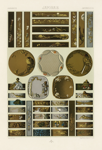 Japanese pattern. 1888 edition Lornement Polychrome by Albert Racine 1825–1893.