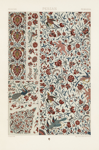 Persian pattern Lornement Polychrome 1888 by Albert Racinet 1825-1893. 1888 edition.