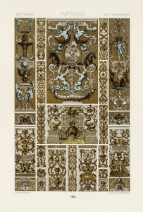17th Century pattern. 1888 edition Lornement Polychrome by Albert Racine 1825–1893.