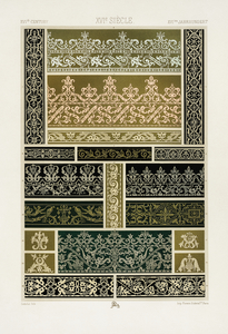 16th Century pattern. 1888 edition Lornement Polychrome by Albert Racine 1825–1893.