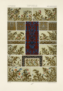 17th Century pattern. 1888 edition Lornement Polychrome by Albert Racine 1825–1893.