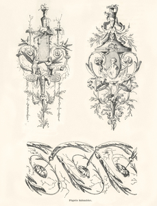 Antique illustrations. 1888 edition Lornement Polychrome by Albert Racine 1825–1893.