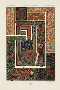 Medieval pattern. 1888 edition Lornement Polychrome by Albert Racine 1825–1893.