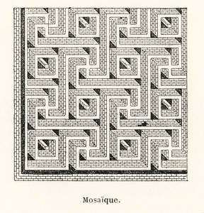 Mosaic pattern. 1888 edition Lornement Polychrome by Albert Racine 1825–1893.