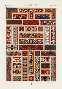 Middle-Ages pattern. 1888 edition Lornement Polychrome by Albert Racine 1825–1893.