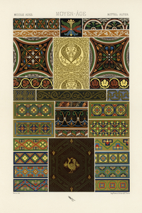 Middle-Ages pattern. 1888 edition Lornement Polychrome by Albert Racine 1825–1893.