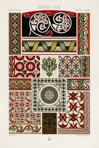 Middle-Ages pattern. 1888 edition Lornement Polychrome by Albert Racine 1825–1893.