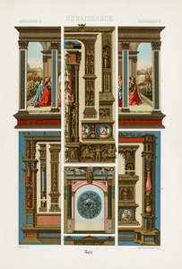 Renaissance pattern. 1888 edition Lornement Polychrome by Albert Racine 1825–1893.