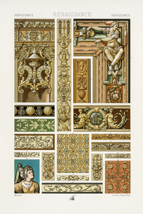 Renaissance pattern. 1888 edition Lornement Polychrome by Albert Racine 1825–1893.