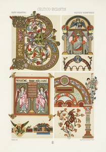 Celtic-Byzantine pattern. 1888 edition Lornement Polychrome by Albert Racine 1825–1893.