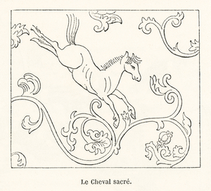 Sacred horse illustration. 1888 edition Lornement Polychrome by Albert Racine 1825–1893.