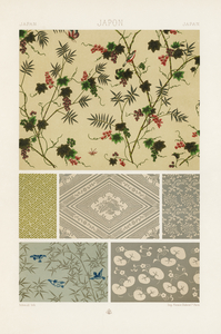 Japan pattern Lornement Polychrome 1888 by Albert Racinet 1825-1893. 1888 edition.