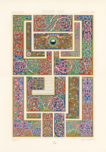 Middle-Ages pattern. 1888 edition Lornement Polychrome by Albert Racine 1825–1893.