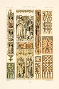 Middle-Ages pattern. 1888 edition Lornement Polychrome by Albert Racine 1825–1893.
