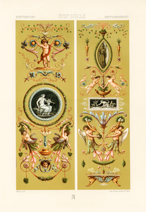 18th Century pattern.  1888 edition Lornement Polychrome by Albert Racine 1825–1893.