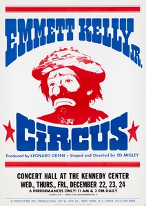 Emmett Kelly Jr. Circus 1860-1930 1905–1970 Artcraft Lithograph Poster