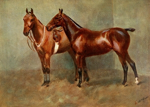 Polo Ponies Romany And Tith Owned By Sir J. Barker Frederic Whiting English 1874–1962
