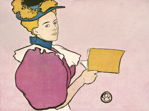 Woman holding book 1896  by Edward Penfield.