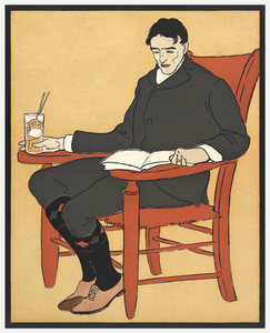 Man sitting in a chair during 19th-20th century by Edward Penfield