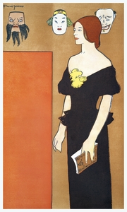 Woman in black dress ca. 1890-1907 by Edward Penfield