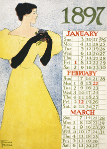 Calendar 1897 1896 by Edward Penfield