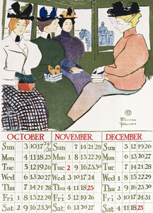 Vintage calendar 1897 by Edward Penfield