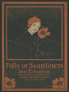 Woman with flower 1895 print by Ethel Reed.