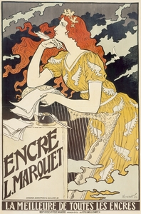 Encre L. Marquet 1892 Poster by Eugène Samuel Grasset
