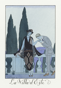 La Villa dEste: France XXe siecle 1923 fashion illustration  by George Barbier. 