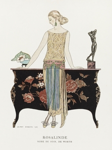Rosalinde: Robe du soir 1922 fashion illustration  by George Barbier. 