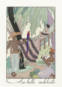 La belle indolente 1923 fashion illustration  by George Barbier. 