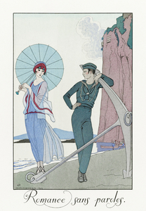 Romance sans paroles 1923 fashion illustration  by George Barbier. 
