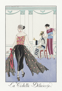 La Toilette D&eacutelicieuse 1922 fashion illustration  by George Barbier. 