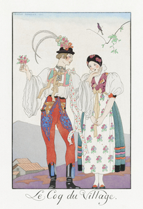 Le Coq du Village 1922 fashion illustration  by George Barbier. 