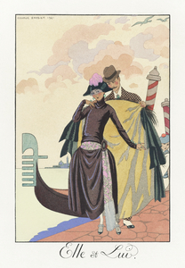 Elle et Lui 1922 fashion illustration  by George Barbier. 