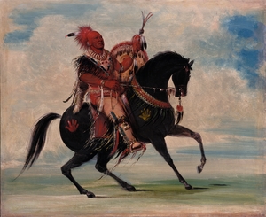 Kee-O-Kúk The Watchful Fox Chief of The Tribe On Horseback 1835