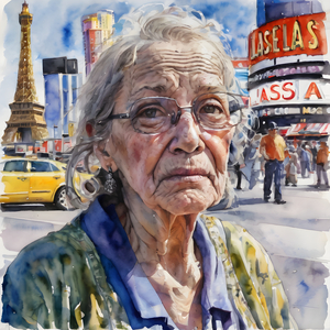 Watercolor “Only Me” By Bruce Lazarus