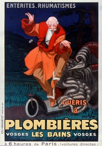 Entérites rhumatismes guéris à Plombières les Bains Vosges 1931 by Jean dYlen Poster