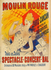 Moulin Rouge Paris-Cancan 1890 Poster by Jules Chéret