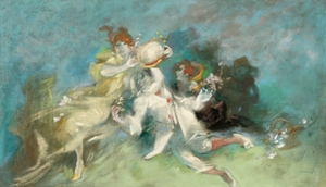 Pierrot and Columbine Figurative Poster by Jules Chéret