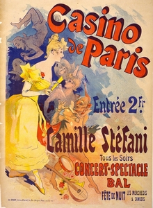 Casino of Paris. Camille Stéfani. Concert-spectacle bal 1836-1932 Poster by Jules Chéret